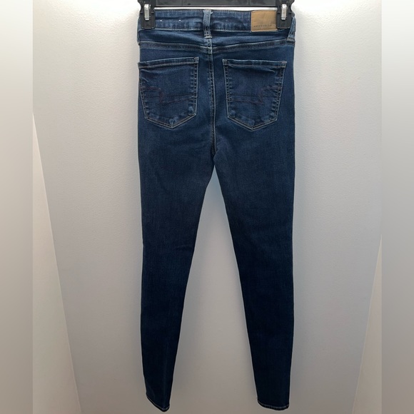 American Eagle Next Level Stretch 0 Super High Waisted Jegging Dark Wash - Picture 5 of 5